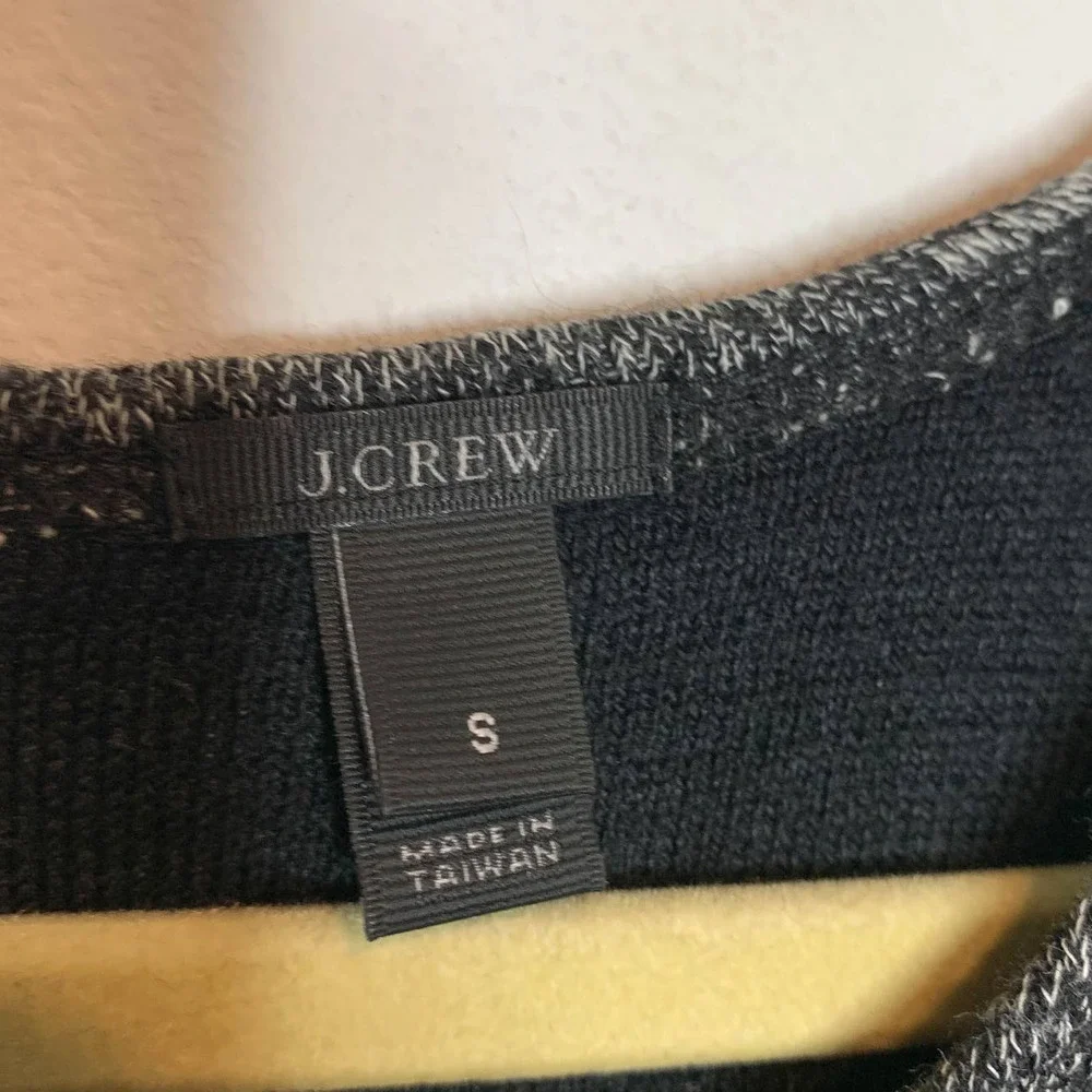 J. CREW space dyed knit sweater top exposed back zipper charcoal 2661